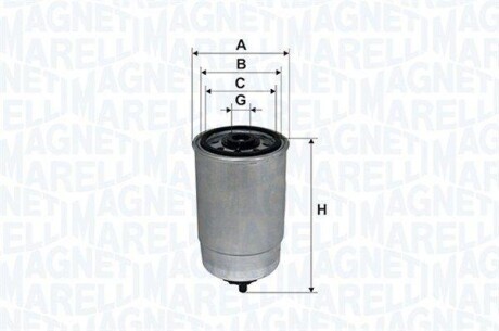 JEEP Фільтр палива CHEROKEE 2.8 CRD 4x4 08-, COMPASS 2.2 CRD 11-, CHRYSLER GRAND VOYAGER V 2.8 CRD 07- MAGNETI MARELLI 153071760647