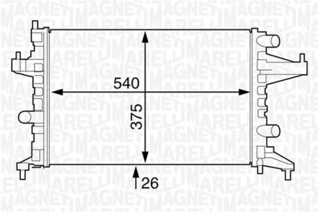 Радіатор OPEL CORSA C (F08, F68) 1,0 00-09-01 - MAGNETI MARELLI 350213829000 (фото 1)