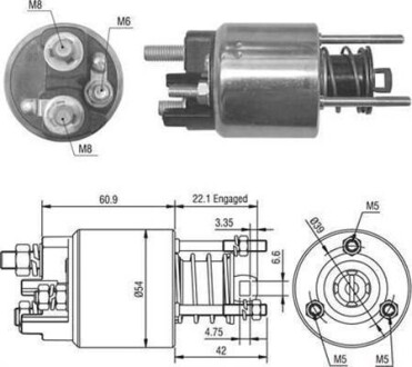 Втягувальне реле FORD Fiesta -02 - [940113050016] MAGNETI MARELLI AME0016