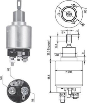 Втягувальне реле стартера FORD 1,4/1,8/2,9 92-96 [940113050344] MAGNETI MARELLI AME0344 (фото 1)