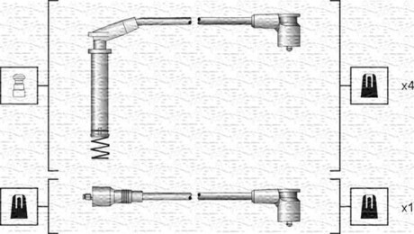 Комплект високовольтних проводів OPEL ASTRA F,CORSA A,KADETT E [941318111154] MAGNETI MARELLI MSK1154