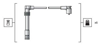 Комплект високовольтних проводів AUDI A4,A6,A8, VW PASSAT [941318111162] MAGNETI MARELLI MSK1162