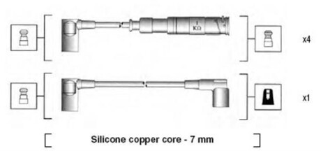 Високовольтні дроти MERCEDES 190 E 1,8/2,0 81- MAGNETI MARELLI MSK651