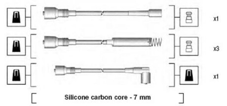 Високовольтні дроти OPEL ASTRA 1,8/2,0 91- KADETT 2,0 IE 84-91 MAGNETI MARELLI MSK680 (фото 1)