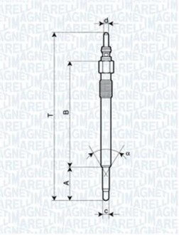 Свічка розжарювання VW LT MKII 2.8 [062900050304] MAGNETI MARELLI UC42A