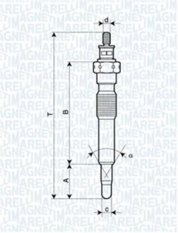 OPEL свічка розжарювання ASTRA 1.7DT 91-98 двигун.ISUZU MAGNETI MARELLI UC62A