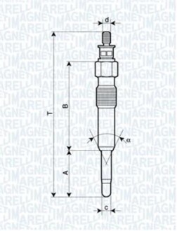 Свічка розжарювання HONDA, ROVER [062503901304] MAGNETI MARELLI UC8A (фото 1)