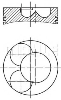 Поршень з кільцями VW 81.51 2.0TDI BPW/BMM/BMP/BSS/BWW/CBHA (CYL 1-2) (MAHLE) MAHLE / KNECHT 028 06 02 (фото 1)