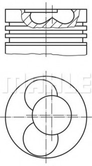 Поршень T5 1.9TDI (80mm)(1-2 цил.) MAHLE / KNECHT 030 86 02