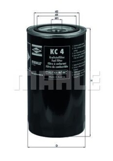 Паливний фільтр MAHLE / KNECHT KC4