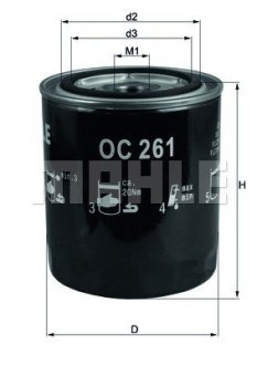 Фільтр оливи MAHLE / KNECHT OC261