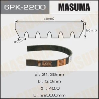 Ремінь полікліновий (6PK-2200) MASUMA 6PK2200 (фото 1)