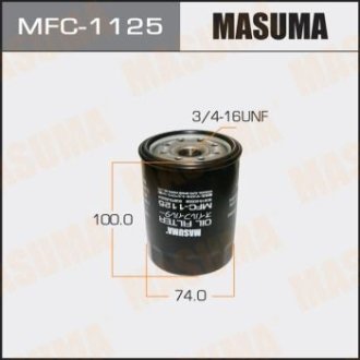 Фільтр масляний Toyota FJ Cruiser (06-09), Land Cruiser (-12), Land Cruiser Prado (05-09), Sequoia (00-09) 4.0, 4.7 (MFC-1125) MASUMA MFC1125 (фото 1)