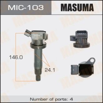 Катушка зажигания Toyota Avensis 1.6, 1.8 (00-08), Corolla 1.6, 1.8 (00-11) (MIC-103) MASUMA MIC103