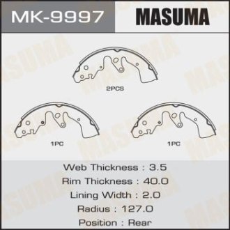 Колодки гальмівні стояночного тормоза (MK-9997) MASUMA MK9997