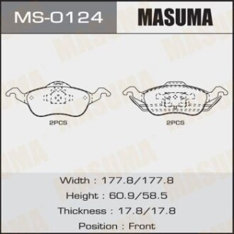 Колодки тормозные передн AN-4328K, P24046 MASUMA MS0124