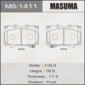 Колодки гальмівні (MS-1411) MASUMA MS1411