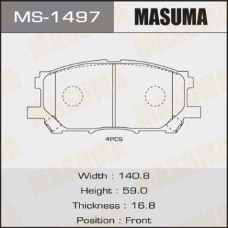 Колодки гальмівні передн Lexus RX 300, 330, 350 (04-08) (MS-1497) MASUMA MS1497