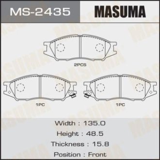 Колодки гальмівні передн Mitsubishi Lancer (00-08) (MS-2435) MASUMA MS2435