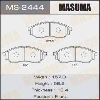 Колодки тормозные передн Infiniti FX 35 (05-10)/ Nissan Murano (04-16), Pathfinder (05-14)/ Renault Koleos (08-) (MS-2444) MASUMA MS2444