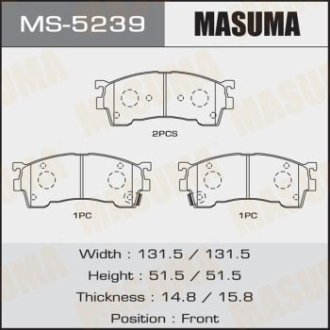 Колодки гальмівні передн (MS-5239) MASUMA MS5239