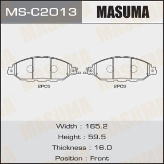 Колодки гальмівні передн Infinity QX60/ Nissan Murano, Pathfinder (13-) (MS-C2013) MASUMA MSC2013