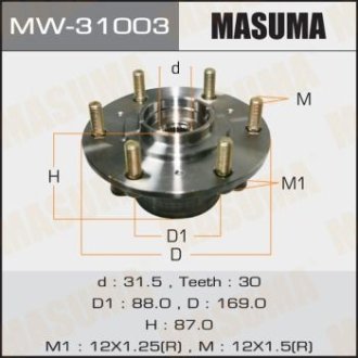 Ступица колеса переднего в сборе с подшипником Mitsubishi L200 (07-), Pajero Sport (08-) (MW-31003) MASUMA MW31003