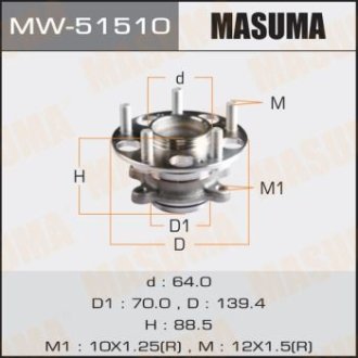 Ступица колеса задн CIVIC / FD1/ FD2 06- (with ABS) (MW-51510) MASUMA MW51510