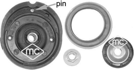 Ремкомплект опори амортизатора перед Citroen C2, C3 (03-) Metalcaucho 05877