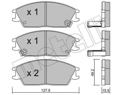 Комплект гальмівних колодок (дискових) Metelli 22-0081-1