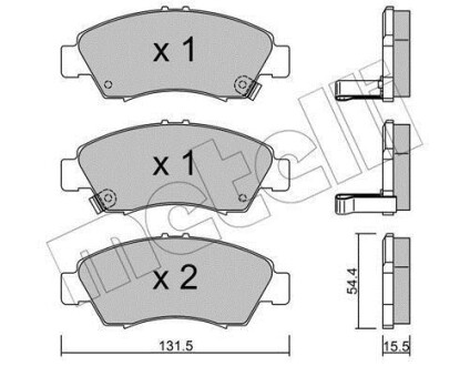 Комплект гальмівних колодок (дискових) Metelli 22-0138-0