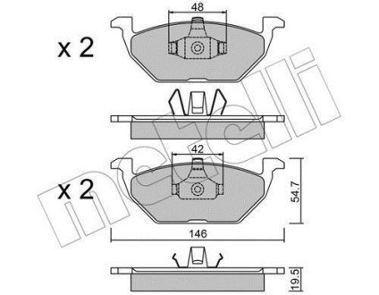 Комплект гальмівних колодок (дискових) Metelli 22-0211-1 (фото 1)