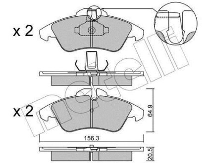 Комплект гальмівних колодок (дискових) Metelli 22-0256-1