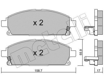 Комплект гальмівних колодок (дискових) Metelli 22-0406-1