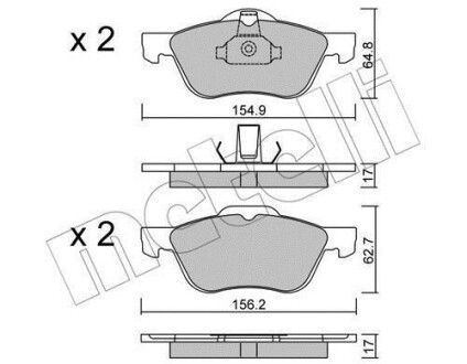 Комплект гальмівних колодок (дискових) Metelli 22-0489-0 (фото 1)