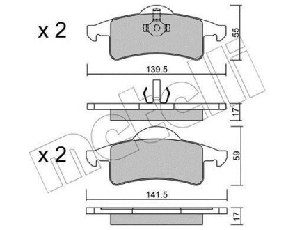 Комплект гальмівних колодок (дискових) Metelli 22-0526-0