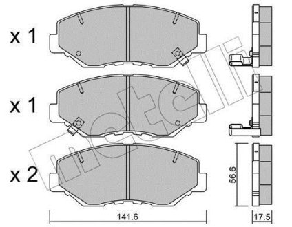 Комплект гальмівних колодок (дискових) Metelli 22-0606-0