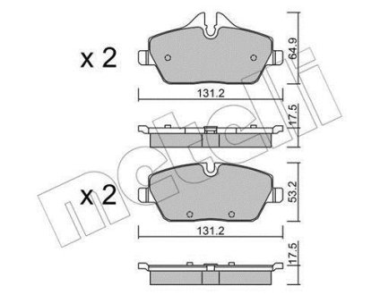 Комплект гальмівних колодок (дискових) Metelli 22-0664-0 (фото 1)