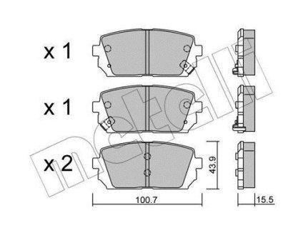 Комплект гальмівних колодок (дискових) Metelli 22-0784-0