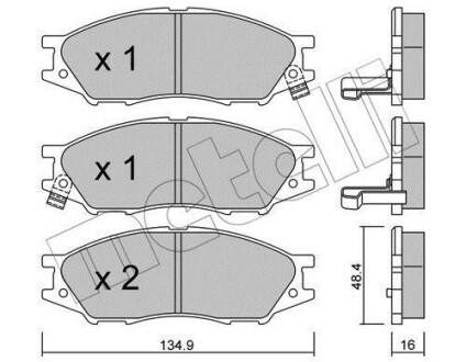 Комплект гальмівних колодок (дискових) Metelli 22-0810-0