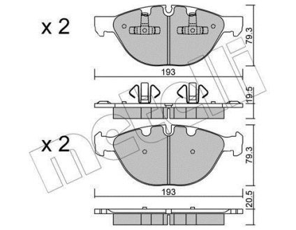 Комплект гальмівних колодок (дискових) Metelli 22-0823-0