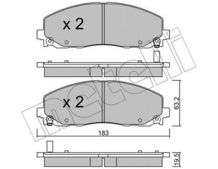 Комплект гальмівних колодок (дискових) Metelli 22-0946-0