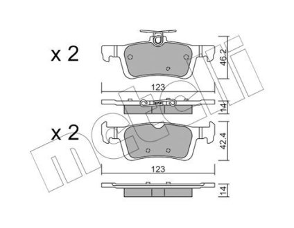 Комплект гальмівних колодок (дискових) Metelli 22-0986-1