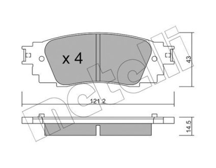 Комплект гальмівних колодок (дискових) Metelli 22-1089-0 (фото 1)