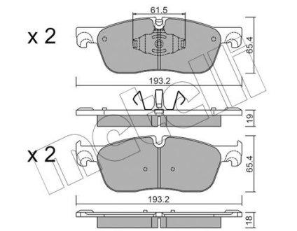 Комплект гальмівних колодок (дискових) Metelli 22-1123-0 (фото 1)