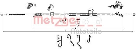 Трос ручного гальма METZGER 17.1566