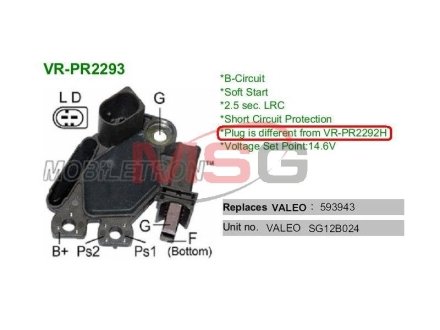 Регулятор напруги генератора MOBILETRON VRPR2293