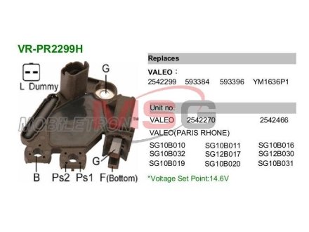 Регулятор генератора MOBILETRON VRPR2299H