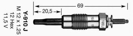 Свеча накала NGK 3617