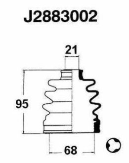 Пильовик приводу колеса NIPPARTS J2883002